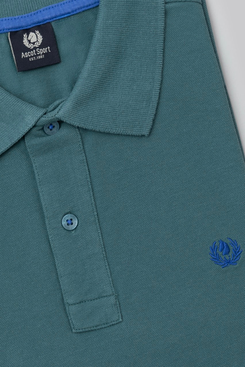 Cotton piqué polo shirt with contrasting embroidered logo