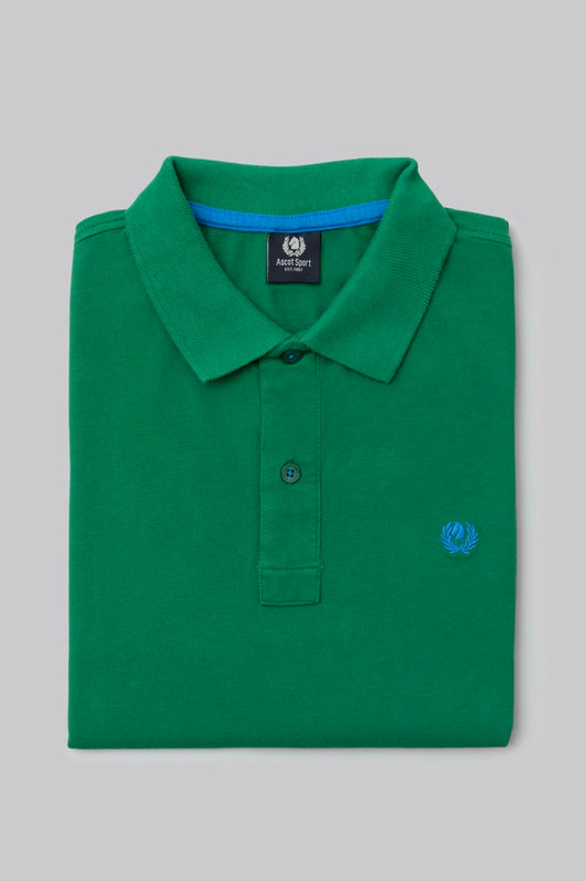 Polo in piquet di cotone con logo ricamato a contrasto