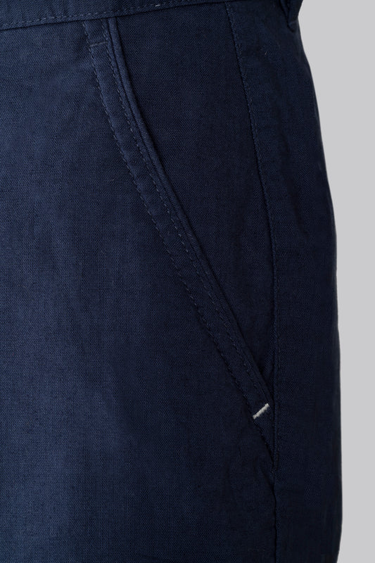 Bermuda shorts in cotton linen blend