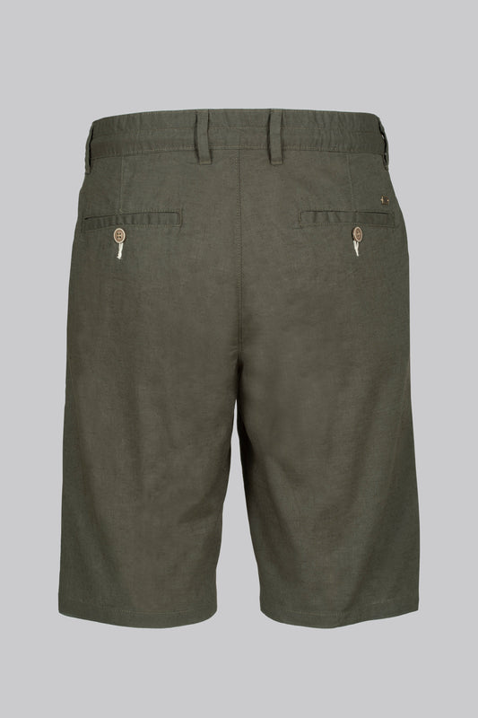 Bermuda shorts in cotton linen blend