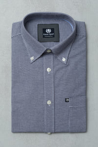 Camicia button in fantasia pied de poul jacquard