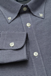 Camicia button in fantasia pied de poul jacquard