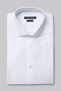 Camicia collo classico in cotone jacquard