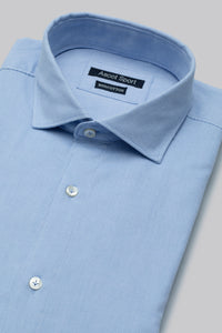 Camicia collo classico in cotone jacquard