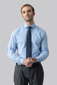 Camicia collo classico in cotone jacquard