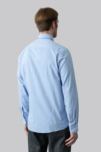 Camicia collo classico in cotone jacquard