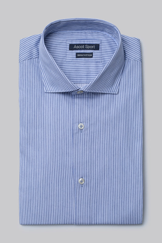 Camicia in cotone jacquard rigato