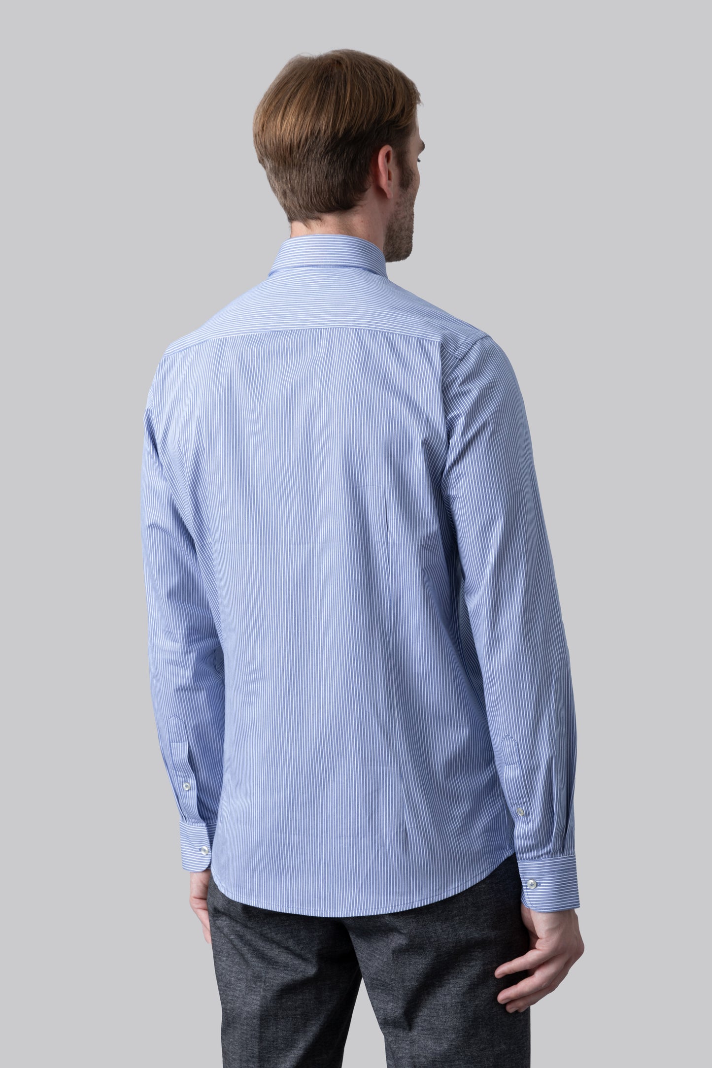 Striped jacquard cotton shirt