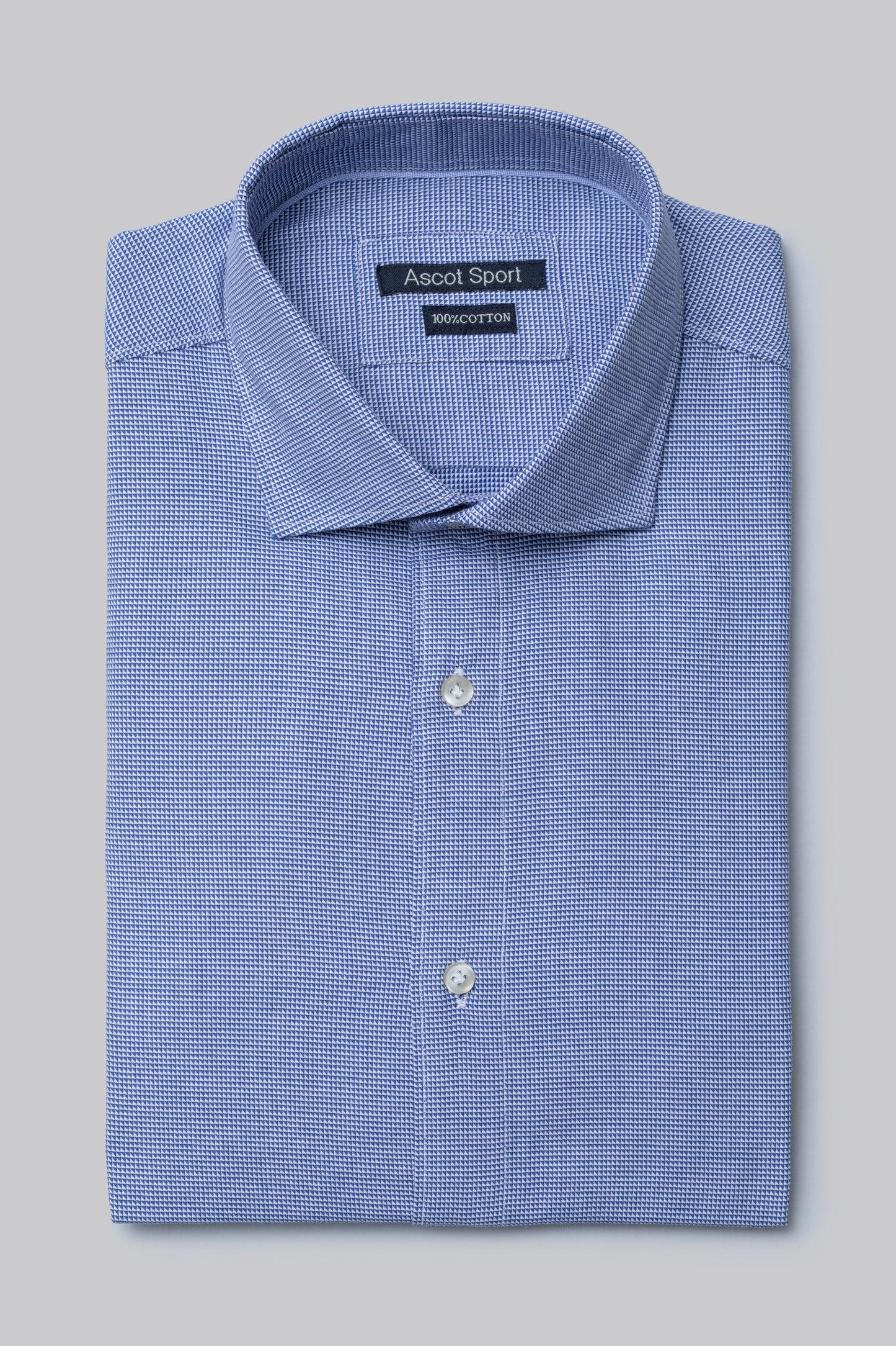 Camicia in cotone jacquard fantasia geometrica