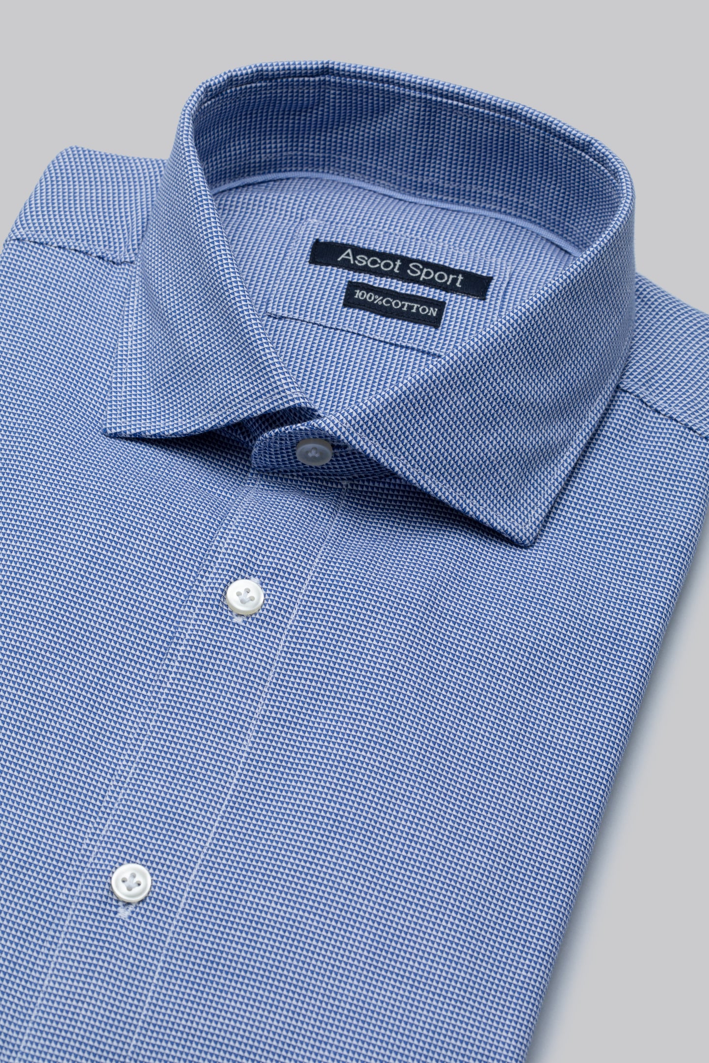 Camicia in cotone jacquard fantasia geometrica