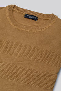 Maglia girocollo con motivo fasce in punto 3D