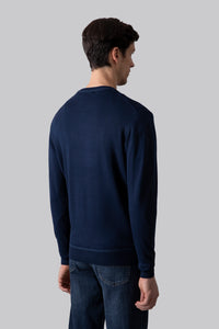 Maglia girocollo con motivo fasce in punto 3D