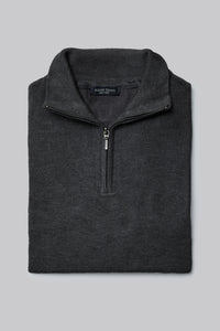 Maglia mezza zip con punto jacquard