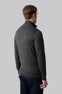 Maglia mezza zip con punto jacquard