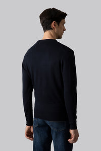 Maglia girocollo con punto jacquard