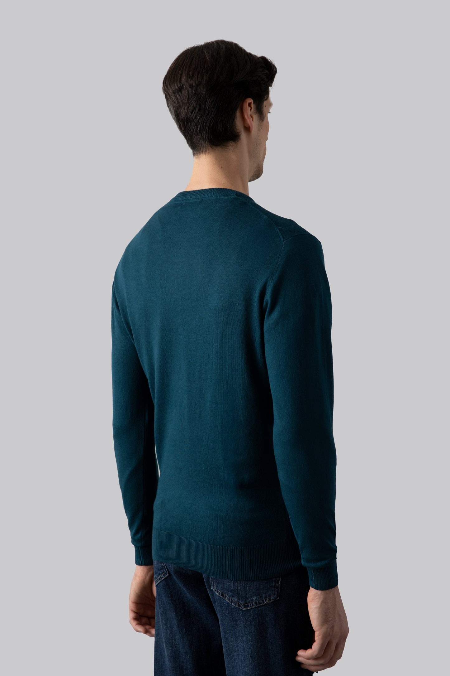 Crew neck sweater with jacquard stitch