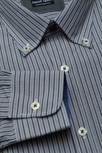 Camicia button down in popeline fantasia rigata di cotone