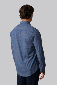Camicia button down in popeline di cotone con motivo a quadri
