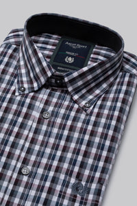 Camicia button down con motivo a quadri multicolore
