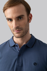 Polo manica lunga in cotone suede