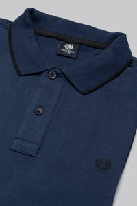 Polo manica lunga in cotone suede