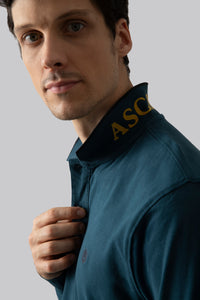 Polo manica lunga in cotone suede