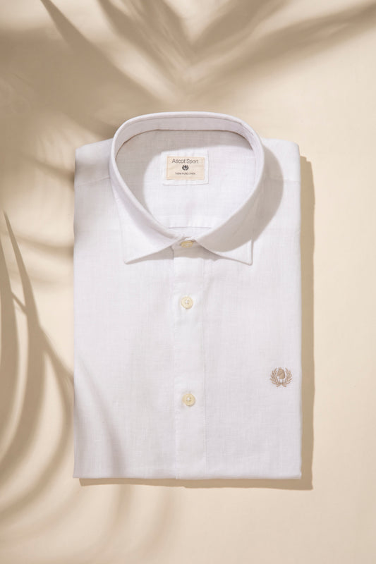Camicia in 100% puro lino con collo classico