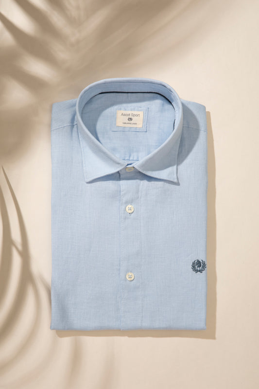 Camicia in 100% puro lino con collo classico
