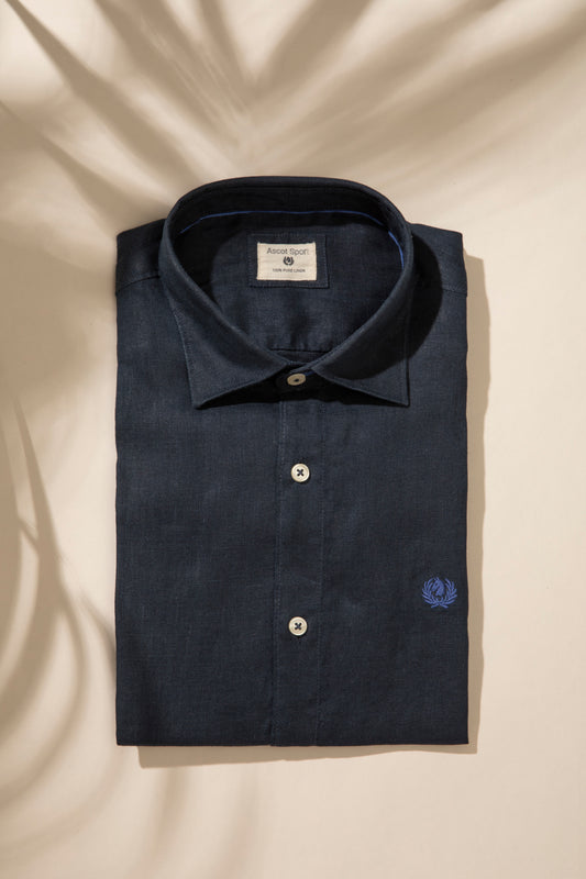 Camicia in 100% puro lino con collo classico
