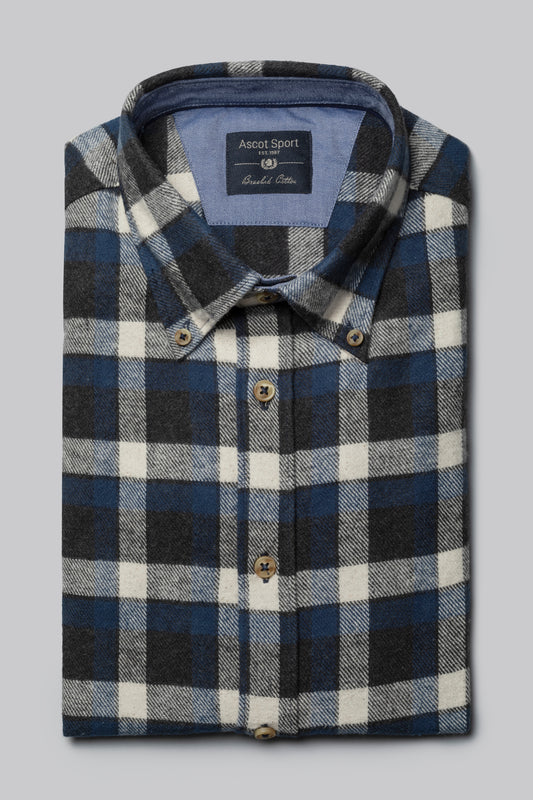 Camicia a quadri in flanella pesante di cotone