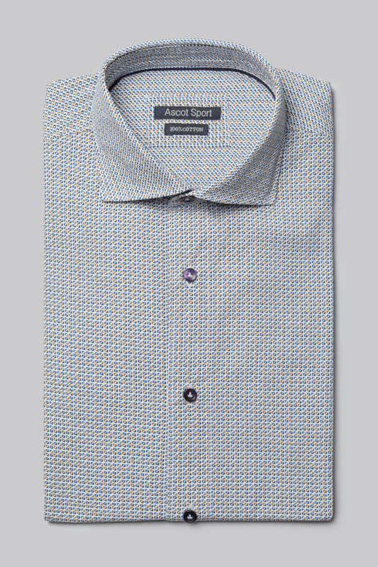 Camicia 100% cotone stampa micro geometrico