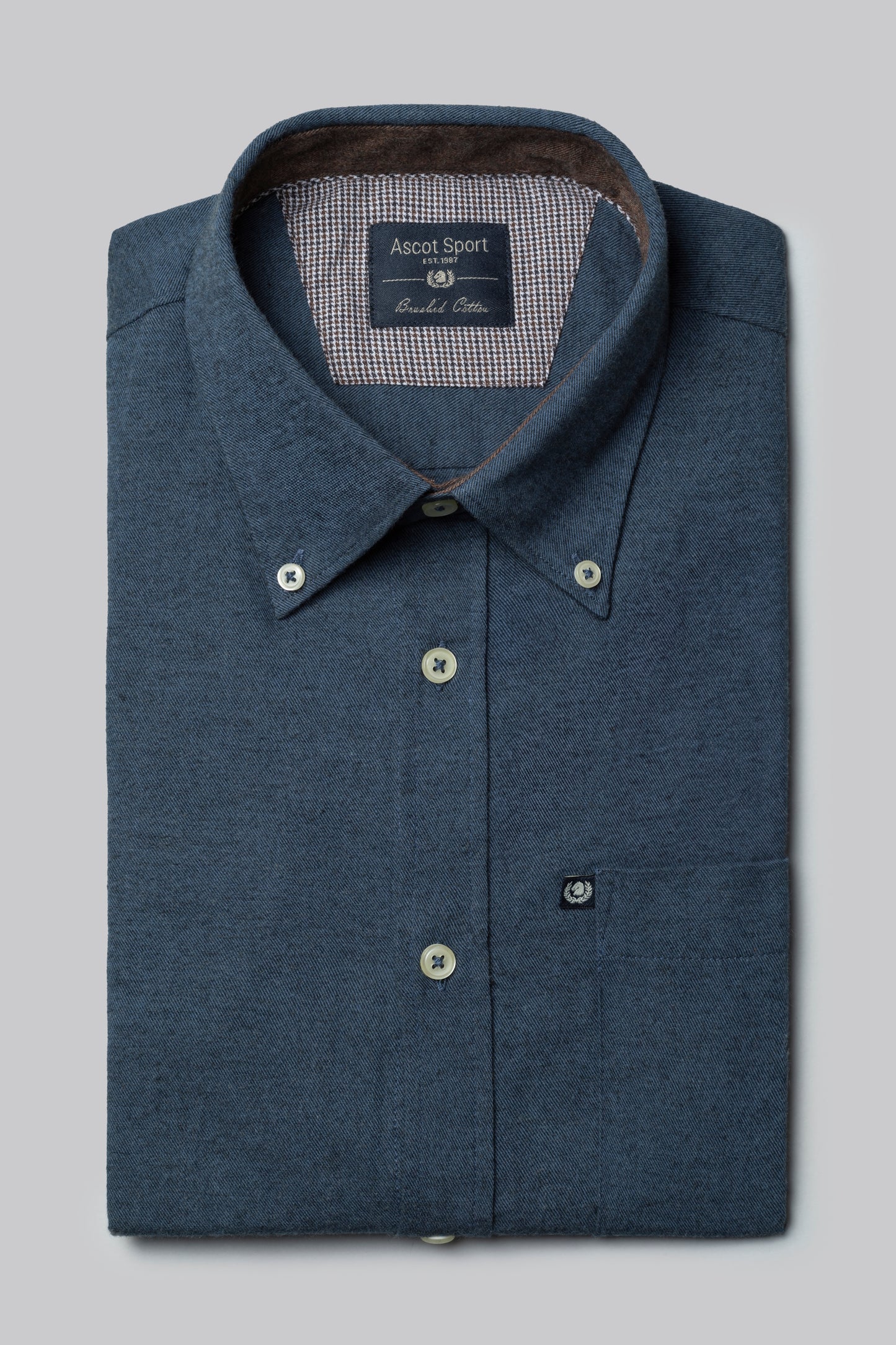 Camicia in flanella di cotone melange