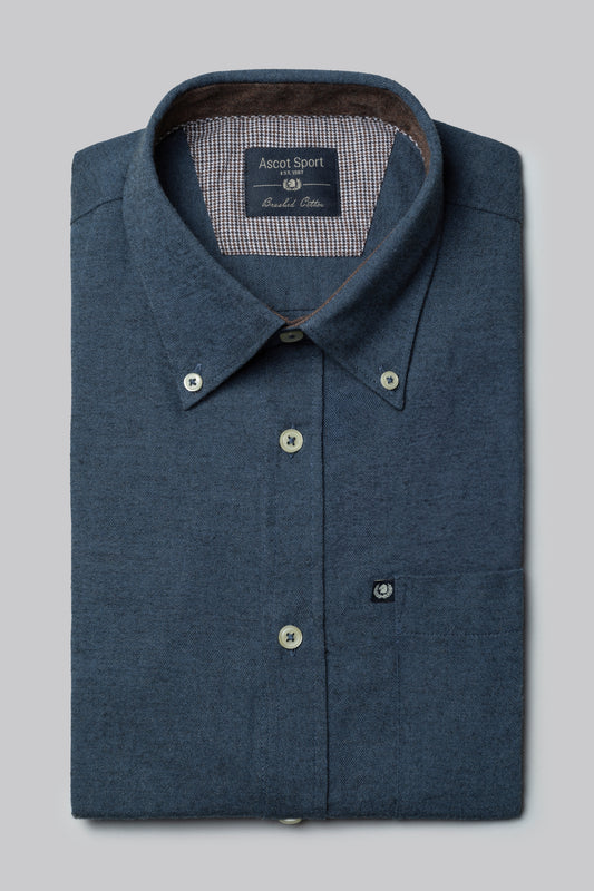 Camicia in flanella di cotone melange