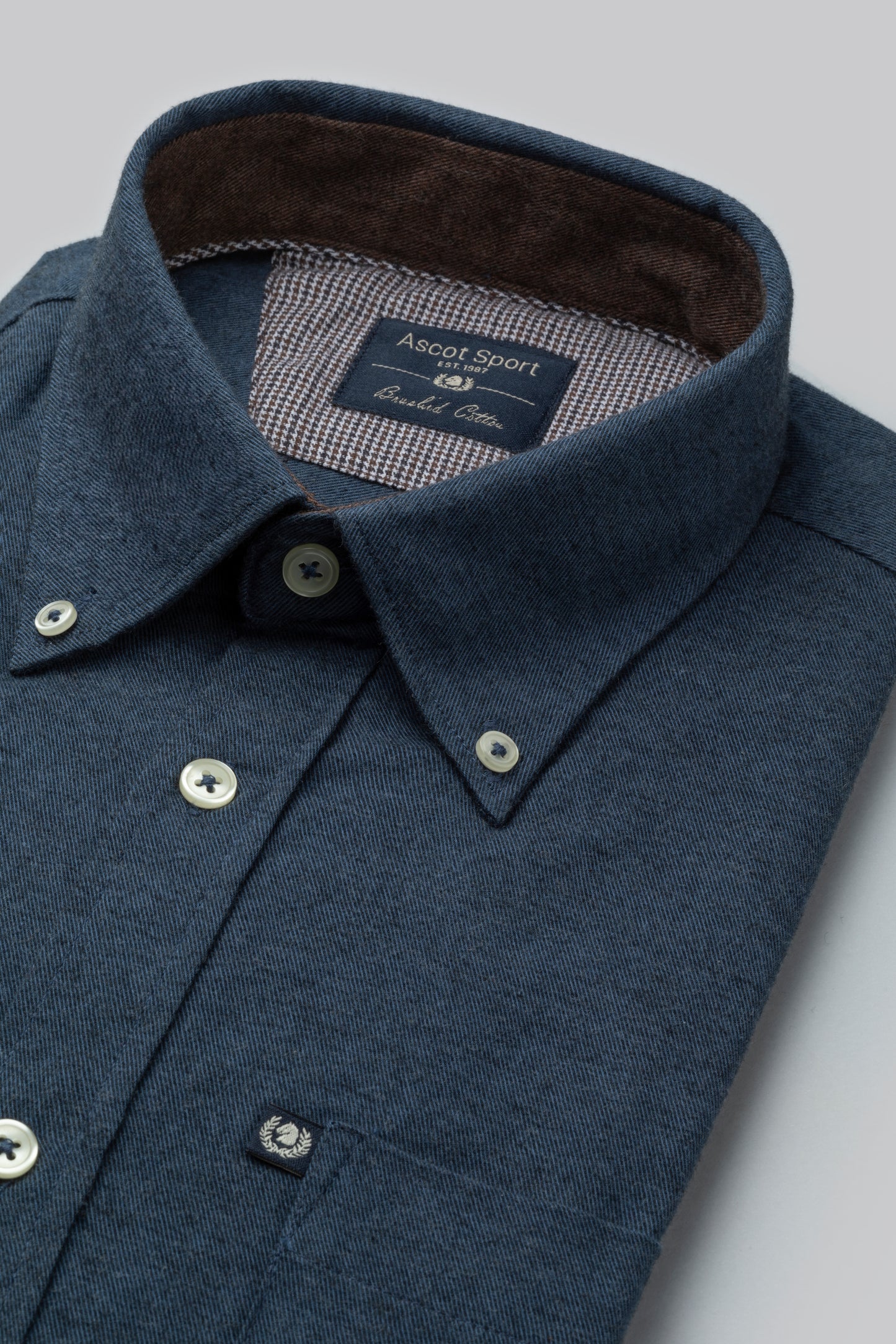 Camicia in flanella di cotone melange