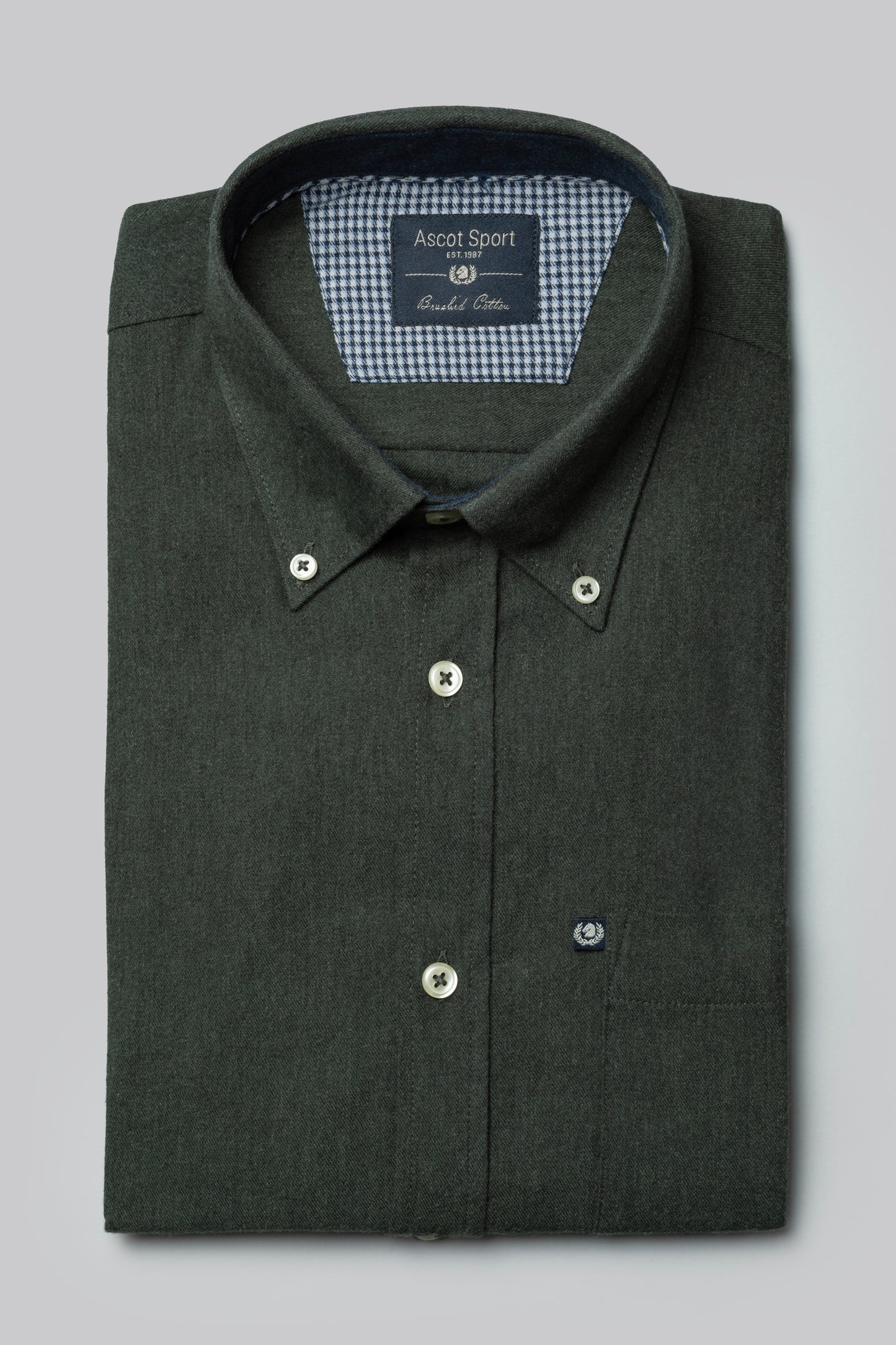 Camicia in flanella di cotone melange