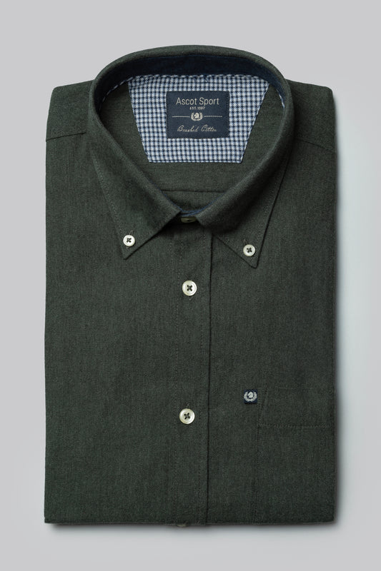 Camicia in flanella di cotone melange