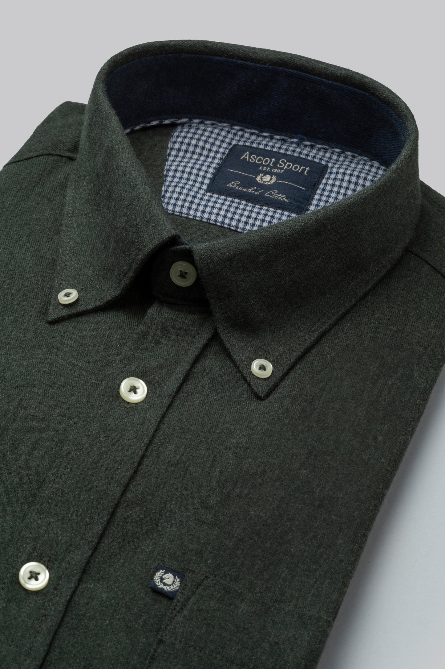 Camicia in flanella di cotone melange