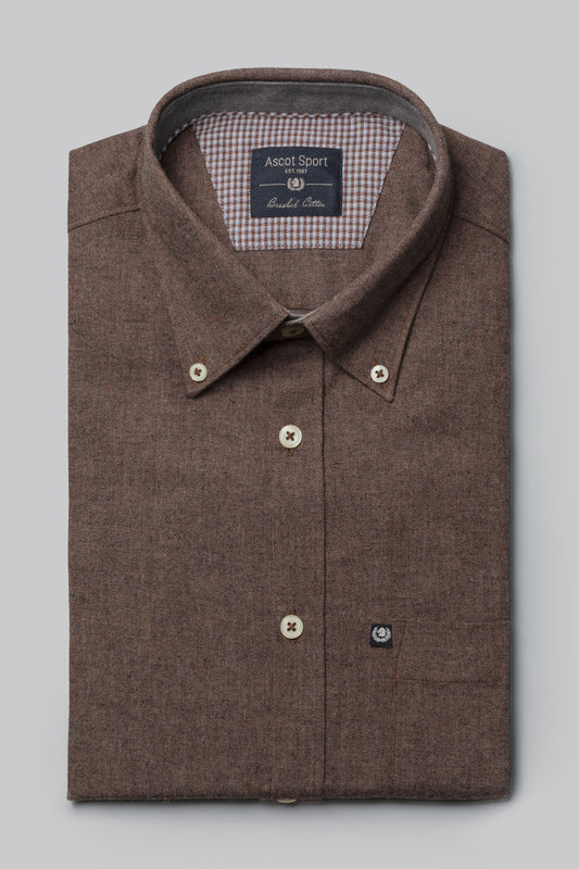 Camicia in flanella di cotone melange