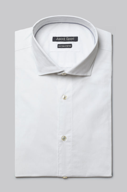 Camicia in popeline stretch con collo classico