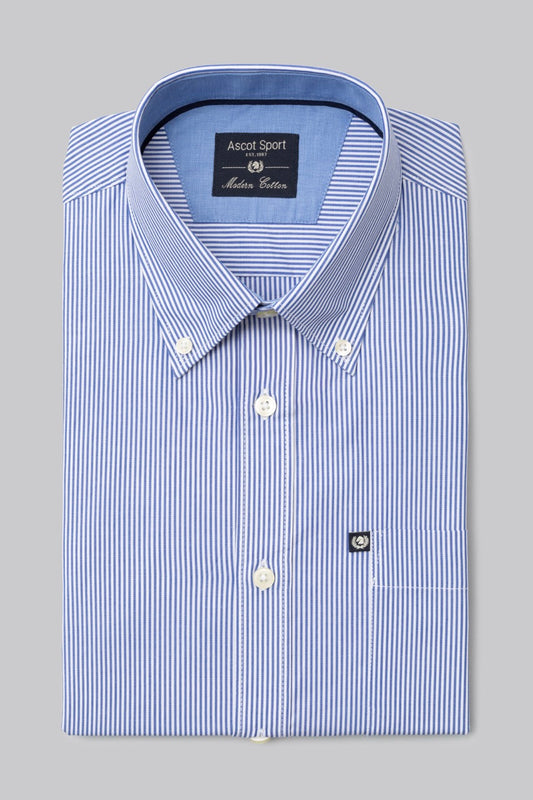 Camicia button down bastoncino in 100% popeline di cotone