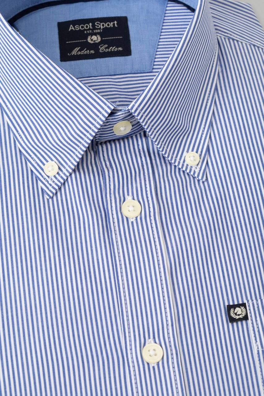 Camicia button down bastoncino in 100% popeline di cotone