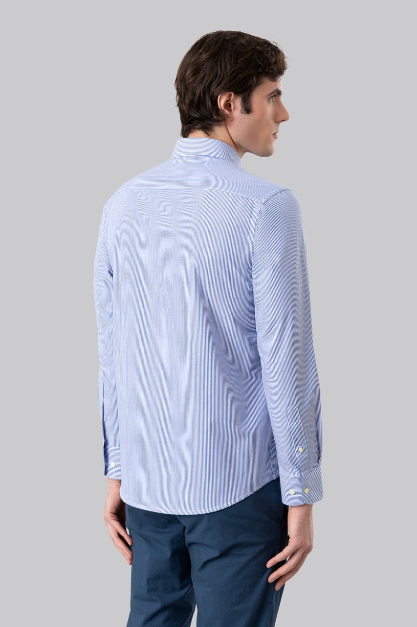 Camicia button down bastoncino in 100% popeline di cotone