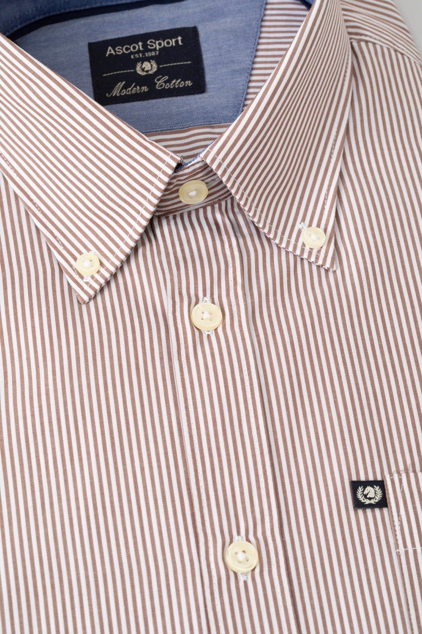 Camicia button down bastoncino in 100% popeline di cotone
