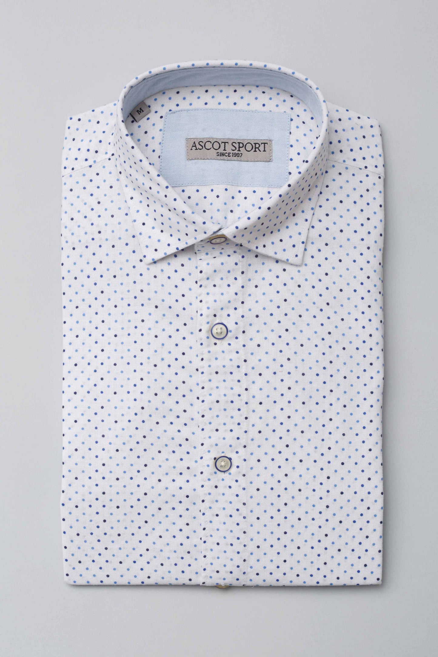 Camicia bianca a pois
