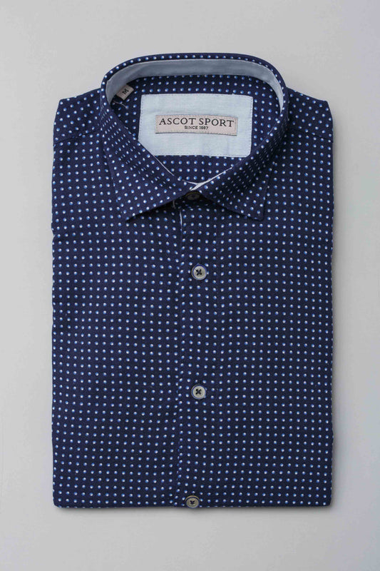 Camicia blu a pois