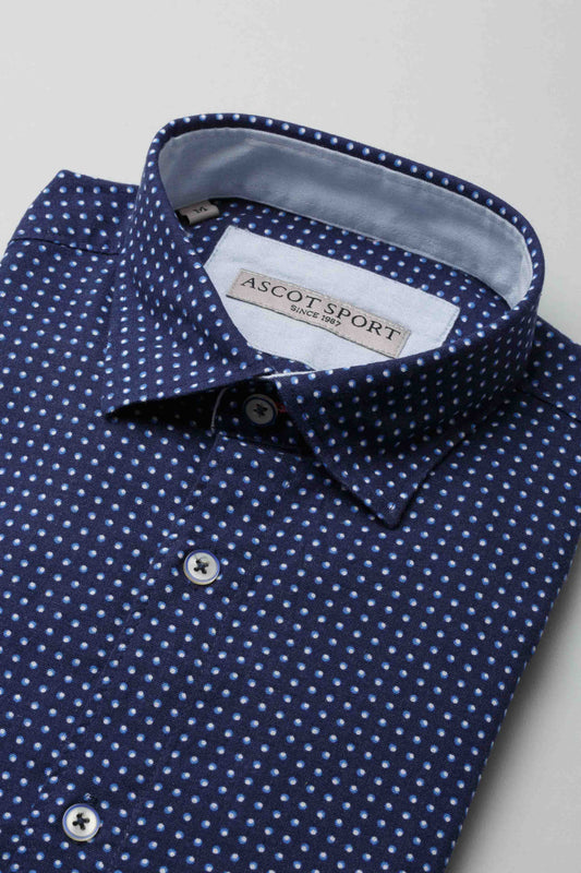 Camicia blu a pois
