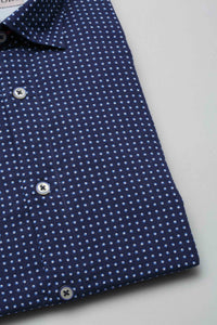 Camicia blu a pois