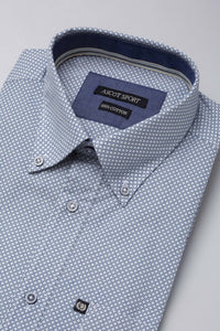 Camicia popeline cotone e stampa geometrica
