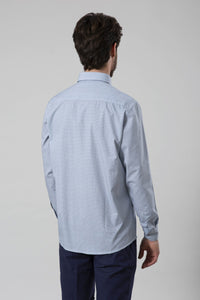 Camicia popeline cotone e stampa geometrica