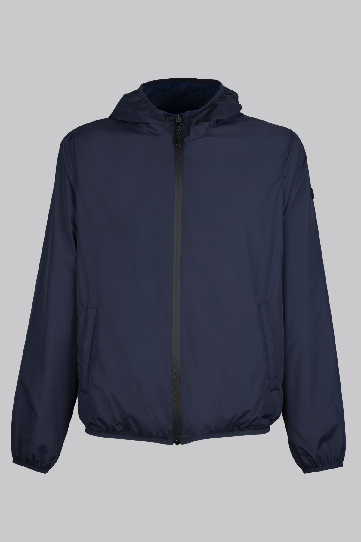 Reversible jacket with hood